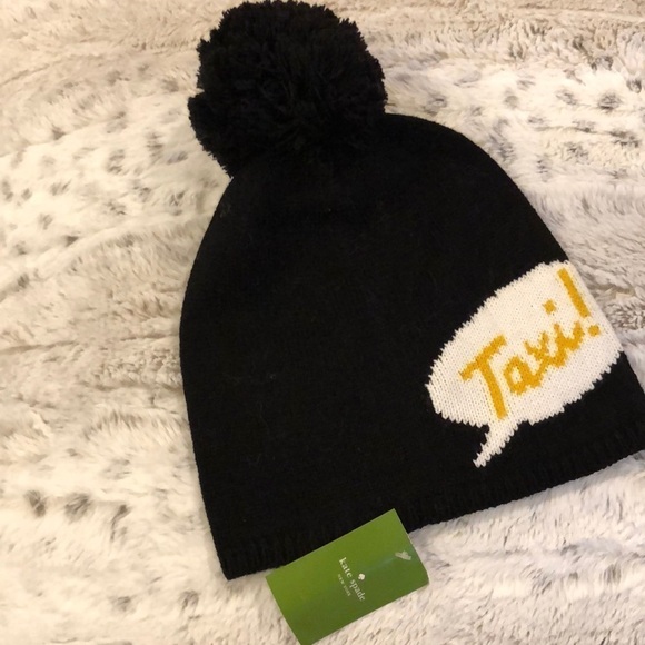 Kate Spade NY Taxi Black Beanie - Picture 3 of 3
